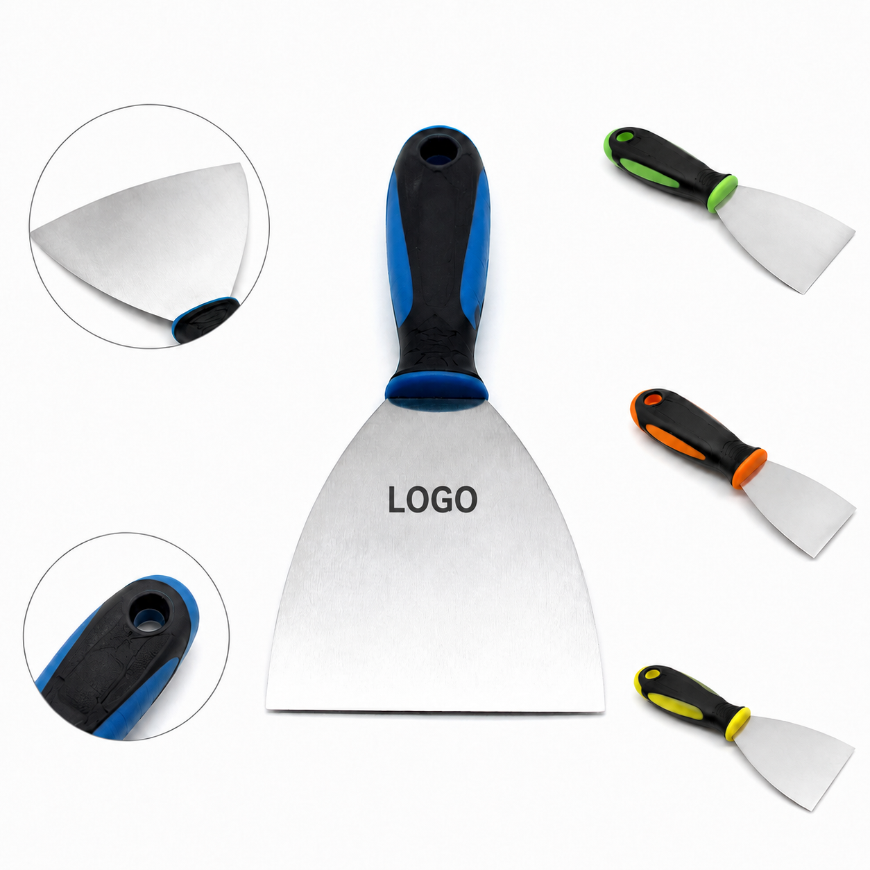 Professional Stainless Steel Scraper with Dual-Tone Comfort Grip