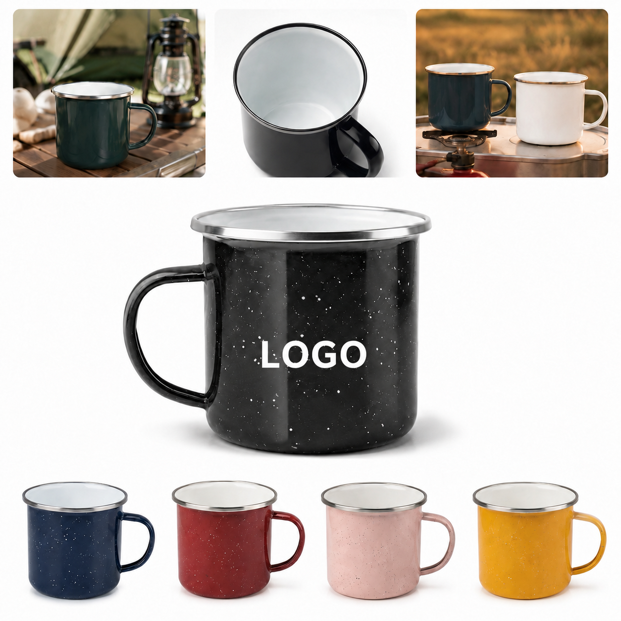 12 oz. Classic Enamel Steel Campfire Mug with Speckled Finish