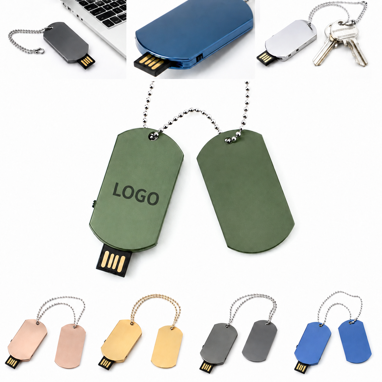 Stainless Steel Military-Style Memory Drive - Dog Tag Design
