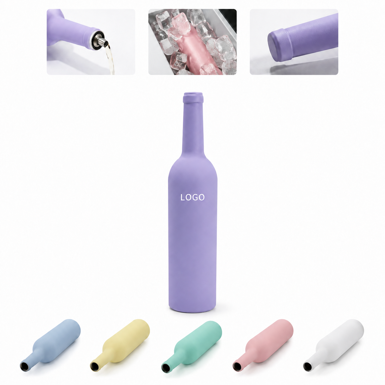Vacuum Insulated Double-Wall Stainless Steel Bottle in Classic Wine Shape