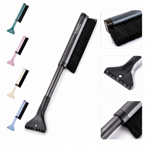 Extendable Automotive Snow Brush and Ice Scraper with Dual-Function Head