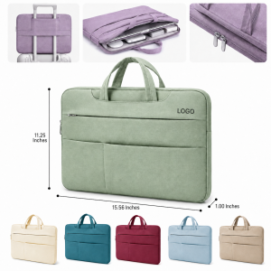 Multi-Compartment Water-Repellent Laptop Case with Integrated Trolley Strap for 15.6-Inch Devices
